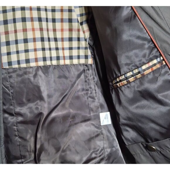 Jos A. Bank Quilted Jacket Gray With Plaid Lining & Pockets Men's Medium - Picture 6 of 10